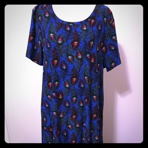 Peacock blue Carly swing dress